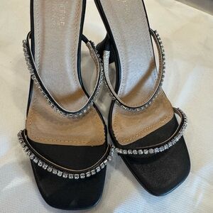 Catherine Malandrino Black Rhinestone Heels